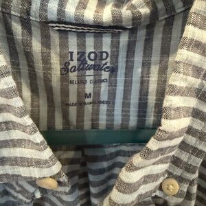 Izod Saltwater Men's Casual Blue Striped Shirt